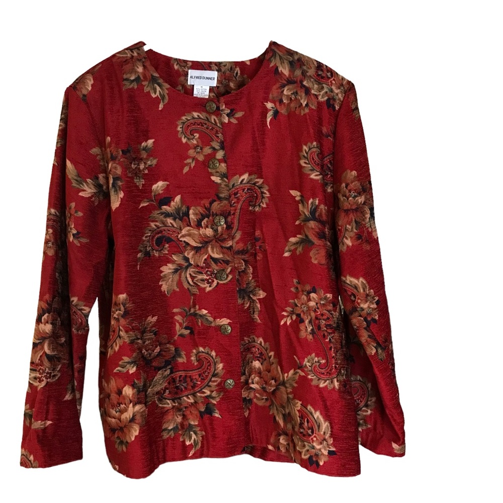 Vintage Alfred Dunner Textured Plus Sz 16 Red Blazer